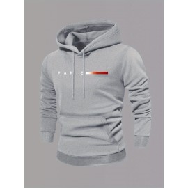 Men's Heavyweight Hoodie - Beige/Pink/Gray/ Options - Machine Washable Pullover Sweatshirt for Fall/Winter - Urban Streetwear Essentials - Casual Layering Clothing