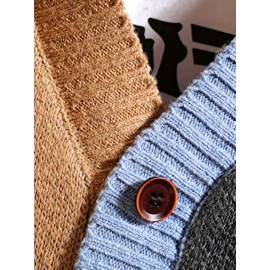 [Button Cardigan Sweater] Men's Long Sleeve Button Cardigan Sweater - Knitwear Without Shirt