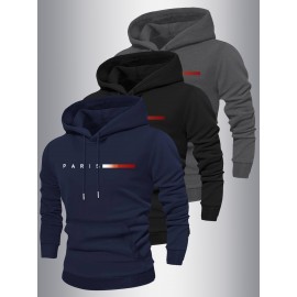 Men's Heavyweight Hoodie - Beige/Pink/Gray/ Options - Machine Washable Pullover Sweatshirt for Fall/Winter - Urban Streetwear Essentials - Casual Layering Clothing